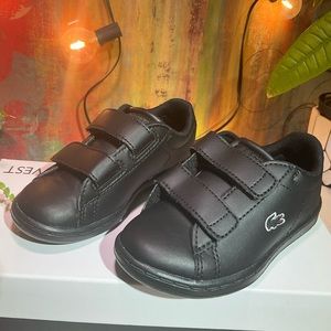 NEW Lacoste Kids toddler Black Velcro 8.5 Sneakers